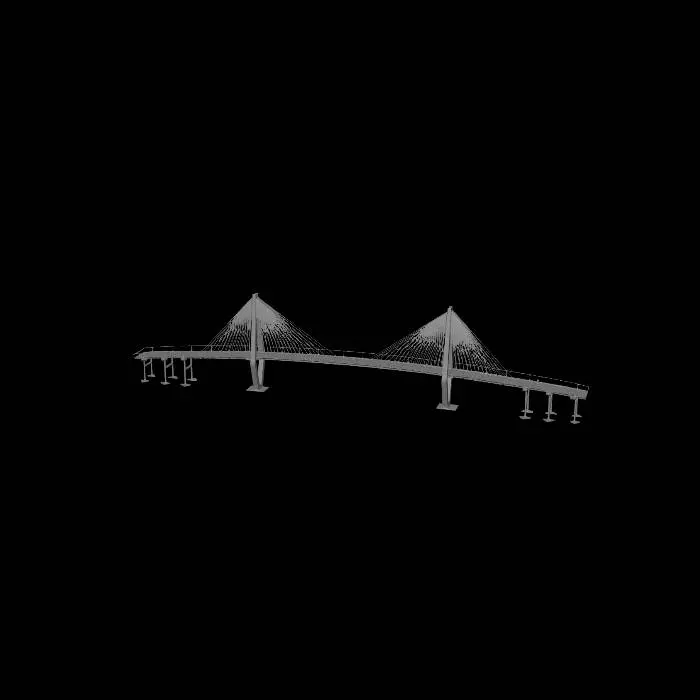 3D model for Twin Spire Cable Bridge