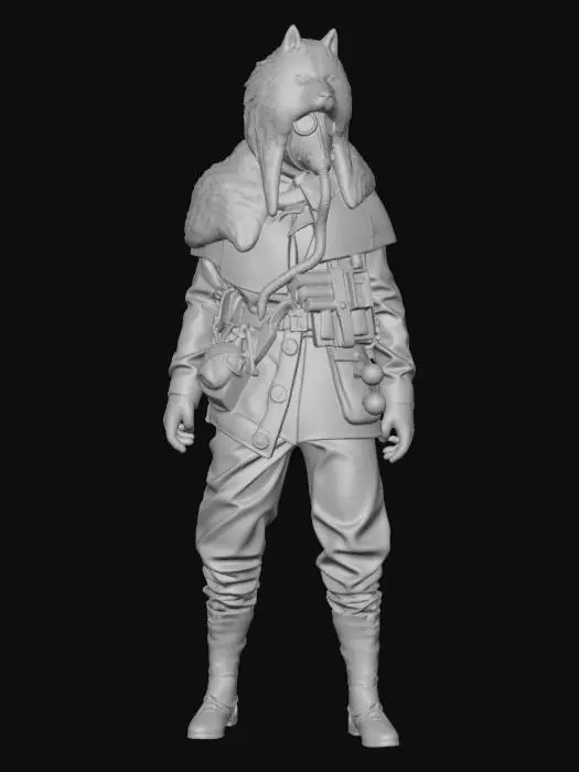 3D model for Steampunk Wolf Soldier
