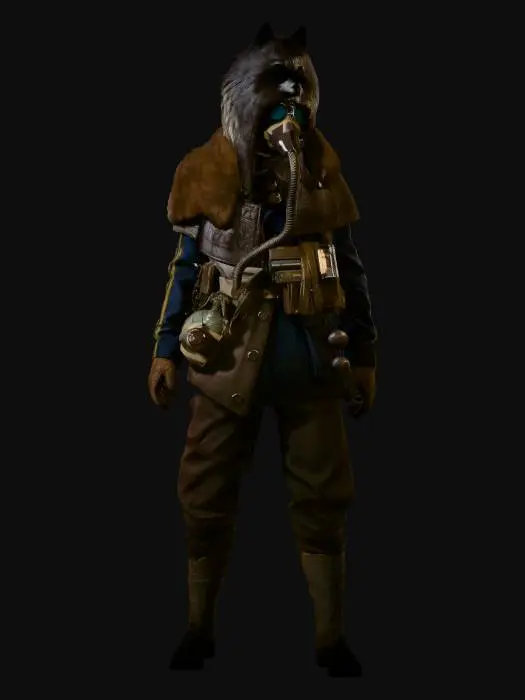 3D model for Steampunk Wolf Soldier