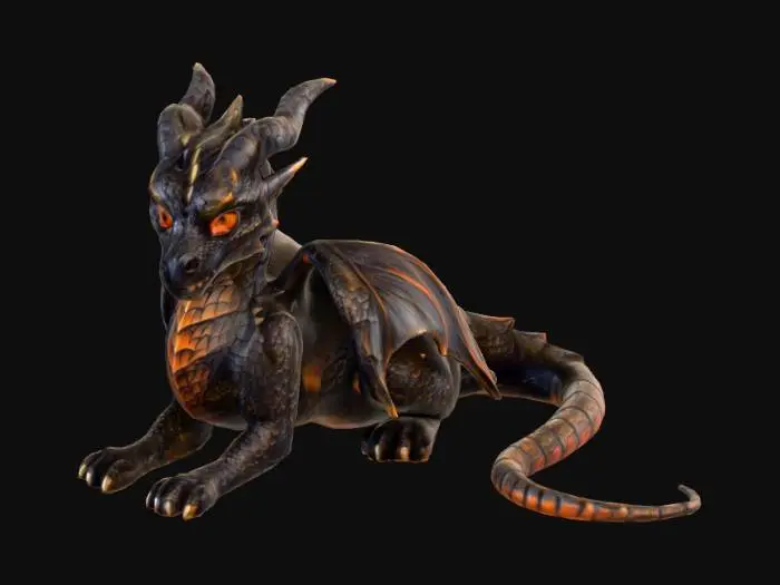 3D model for Ebony Ember Dragon