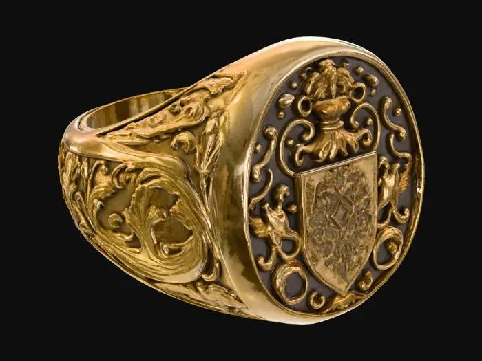 3D model for Golden Heraldry Ring