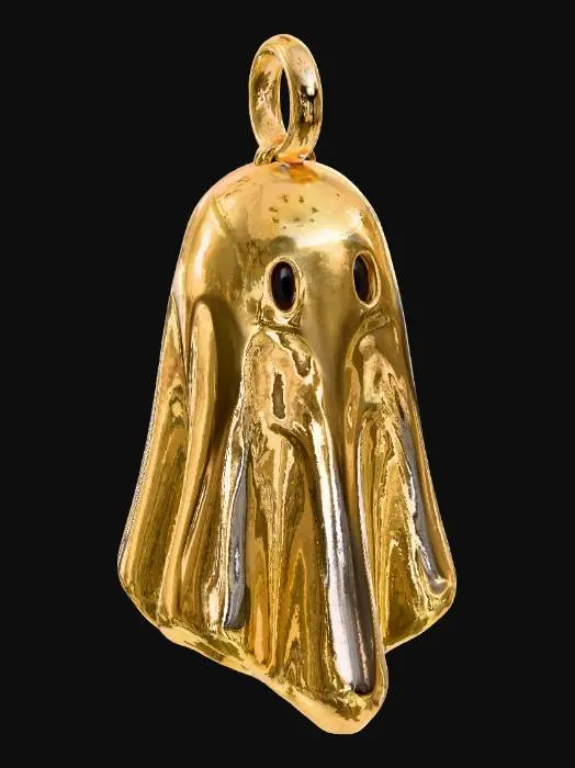 3D model for Golden Ghost Pendant, #Halloween2025#