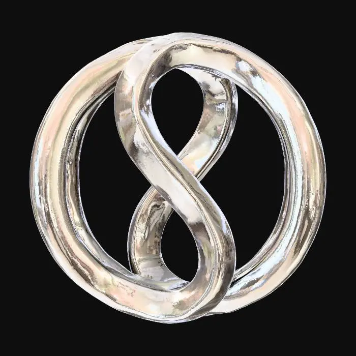 3D model for Photorealistic technical product shot of an avant-garde pendant called ‘Celestial Whisper’. A perfectly smooth floating ring of metal encircles an internal sculptural form shaped like a thin, wavering ribbon frozen in mid-air, creating intricate negative space reminiscent of orbiting stardust. The ribbon twists once, forming a subtle abstract infinity loop. Surfaces alternate between mirror-polished curves and ultra-fine satin planes that catch light like lunar reflections. The bail is invisible, integrated seamlessly into the outer ring. Shot on a neutral studio background with soft, dimensional lighting that highlights reflections, curvature, and precision craftsmanship. Macro product photography with ultra-crisp detail, futuristic yet elegant.