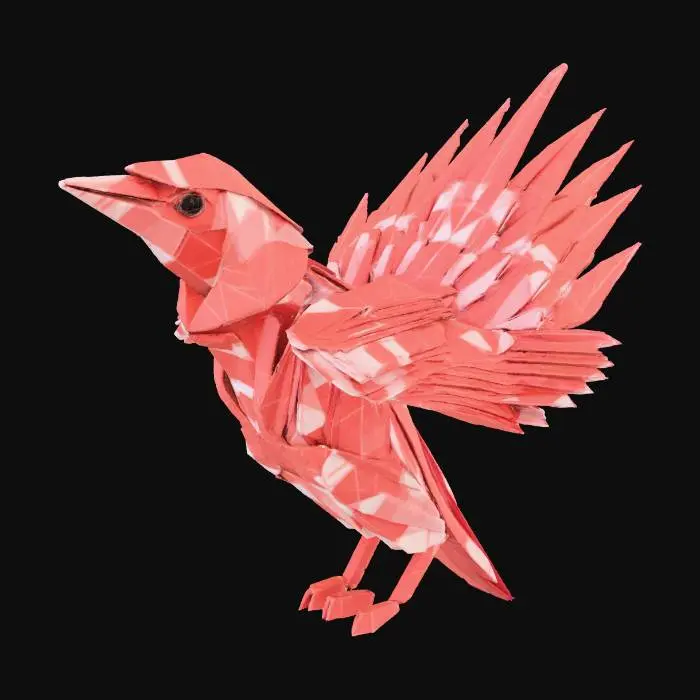 3D model for Scarlet Origami Bird
