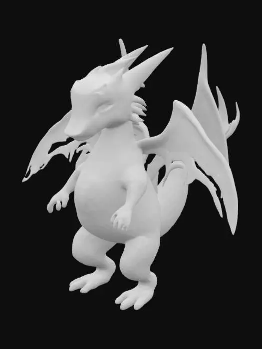 3D model for #SketchTo3D# Green Dragon