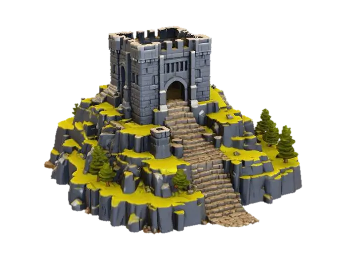 Fortress of Solitude - Dc 3D model, vytvořený pomocí AI