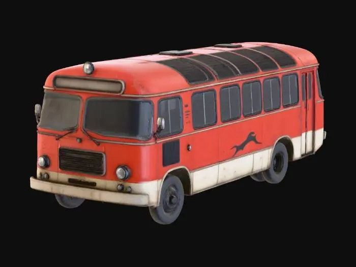 3D model for Retro Red Bus
