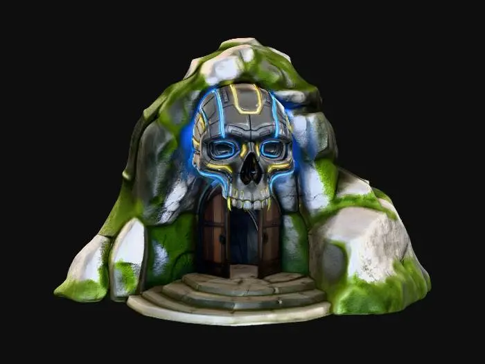 3D model for Neon Skull Cave Entrance X