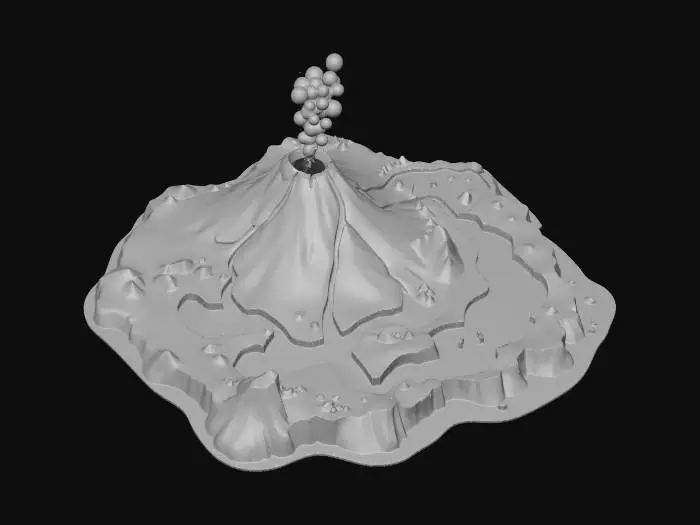 3D model for Volcanic Eruption Illustration