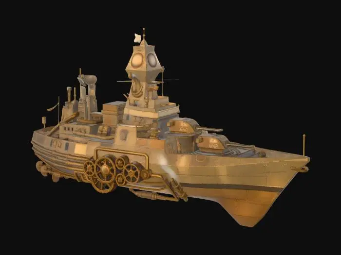3D model for Steampunk_Ship_X