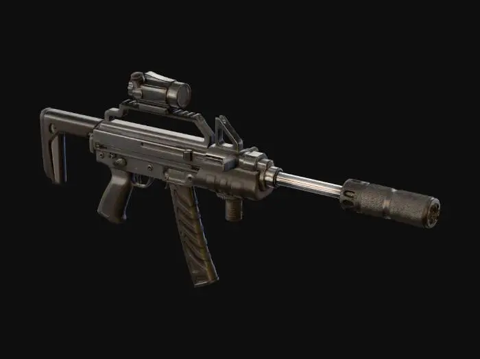 3D model for Stealth Combat Rifle with Suppressor and Red Dot Scope X