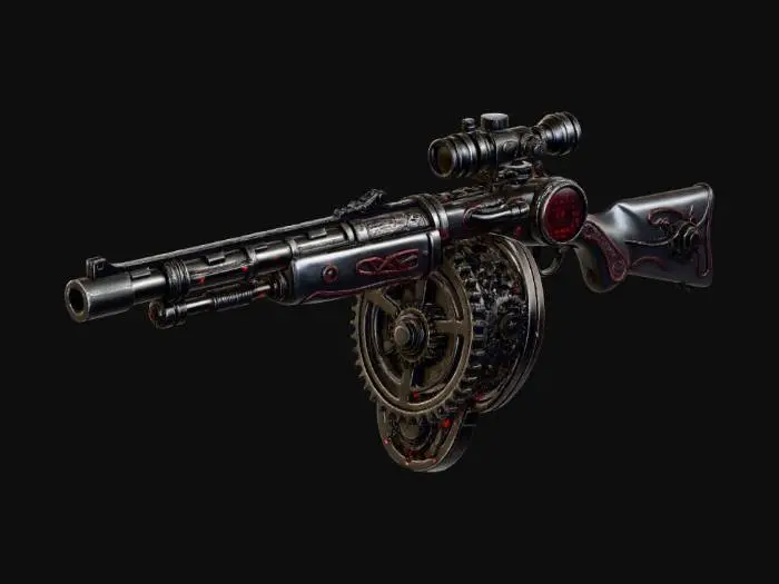 3D model for Crimson Cogwork Rifle X