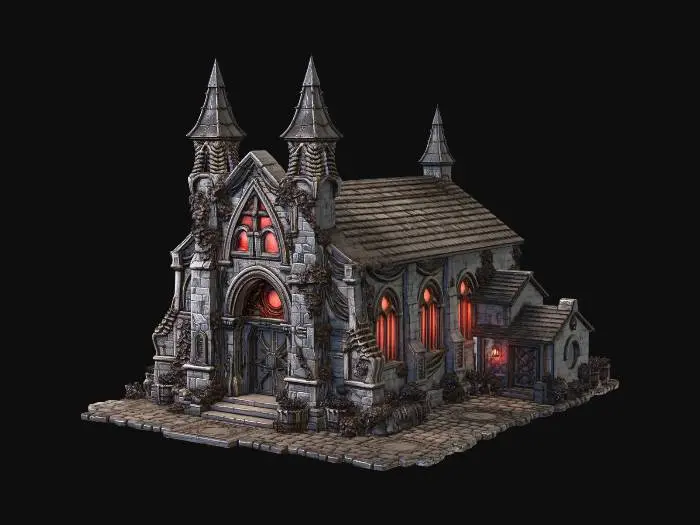 3D model for Crimson Spires Abbey