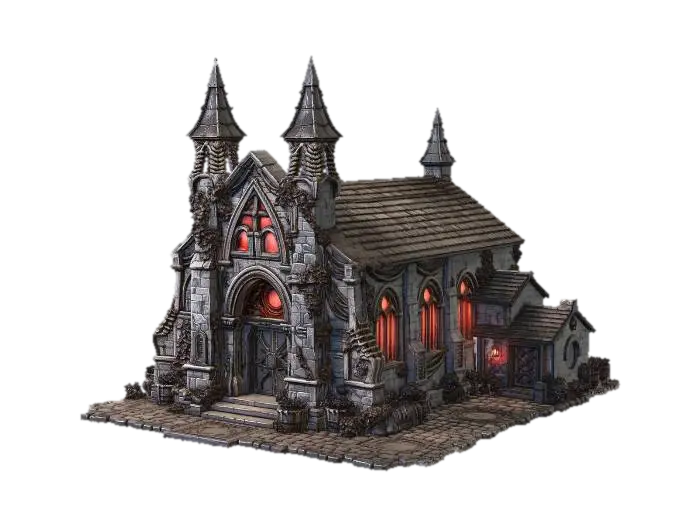 Crimson Spires Abbey by -X-ScornGames — made with Meshy AI 3D generator, free FBX OBJ GLB STL download