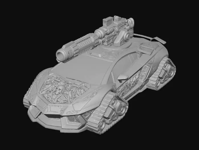 3D model for Crimson Skull Siege Tank X