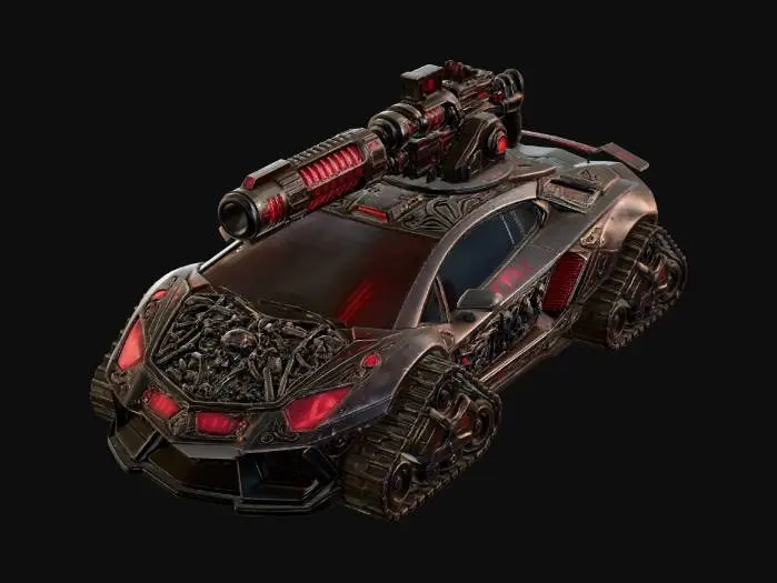 3D model for Crimson Skull Siege Tank X