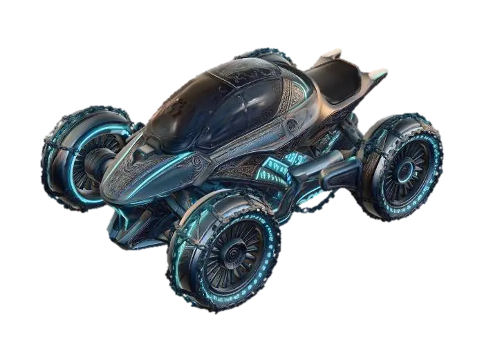 Steampunk Turquoise Racer X 3D model, vytvořený pomocí AI