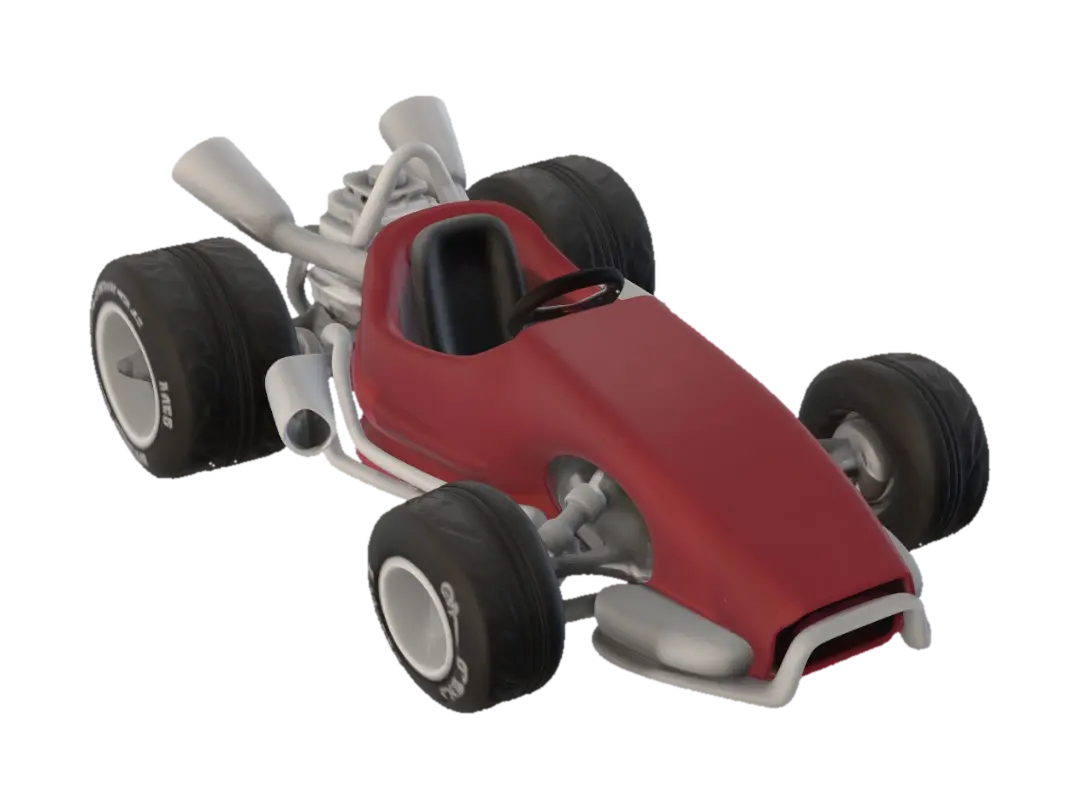 Crimson Turbo Racer - Racecar 3D model, vytvořený pomocí AI