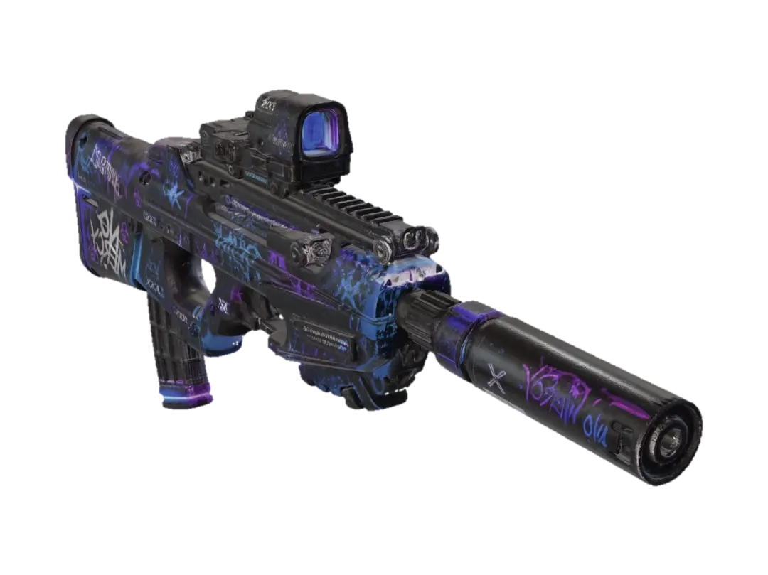 No Mercy Graffiti Assault Rifle - Guns 3D model, vytvořený pomocí AI