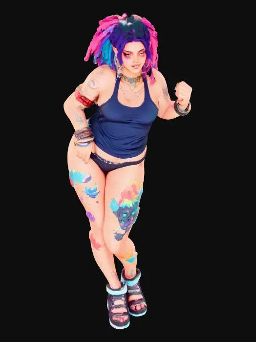 3D model for Cyberpunk Tattoo Aesthetic