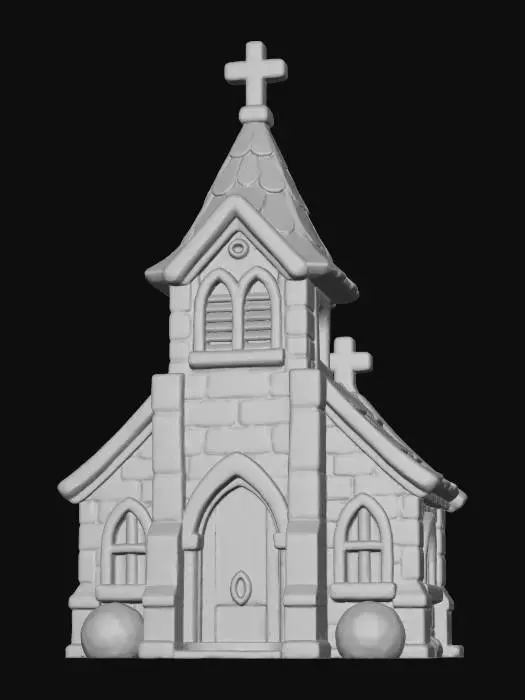 3D model for Charming Chapel Illustration