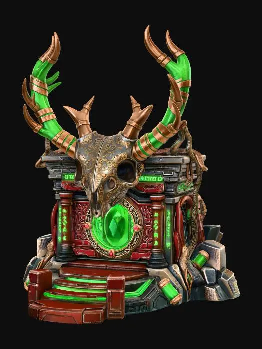 3D model for Verdant Horned Skull Altar x