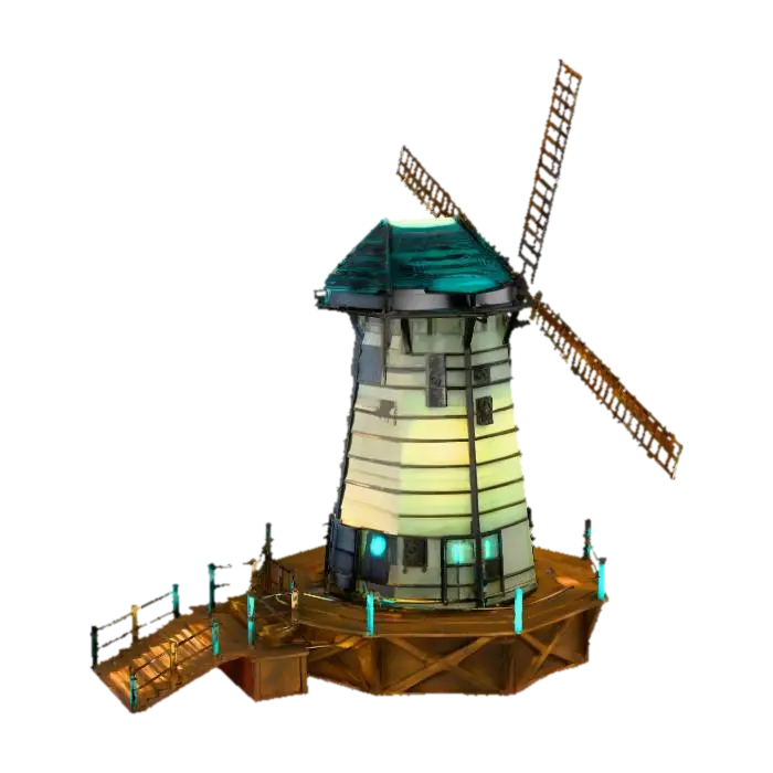 Modelo 3D de Windmill Haven, gerado por IA