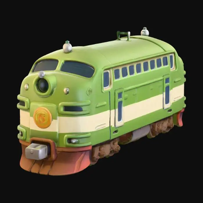 3D model for Green X-Engine Train