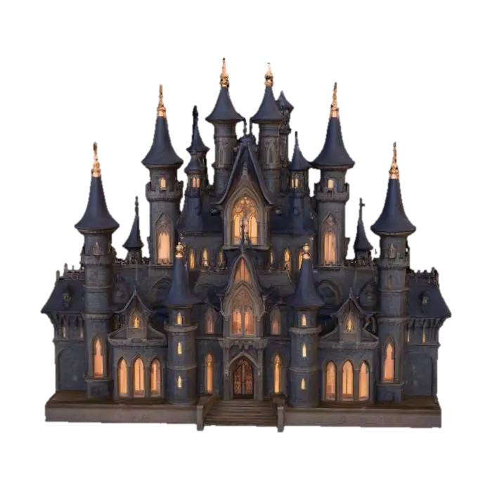 Mystic Twilight Castle - Fantastical 3D model, vytvořený pomocí AI