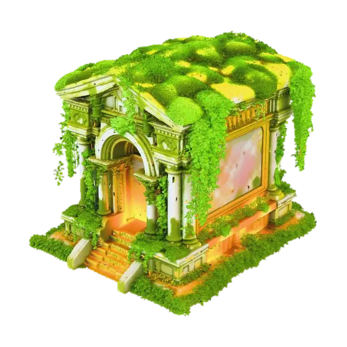 Enchanted Sanctuary 3D model, vytvořený pomocí AI