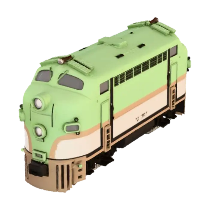 Green Locomotive 3D model, vytvořený pomocí AI