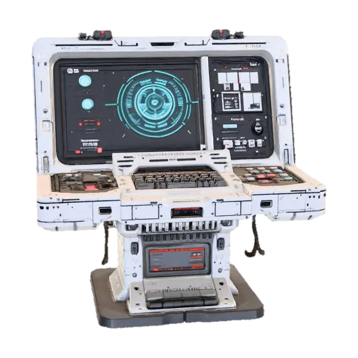 Futuristic Control Station, #Thanksgiving# 3D model, vytvořený pomocí AI