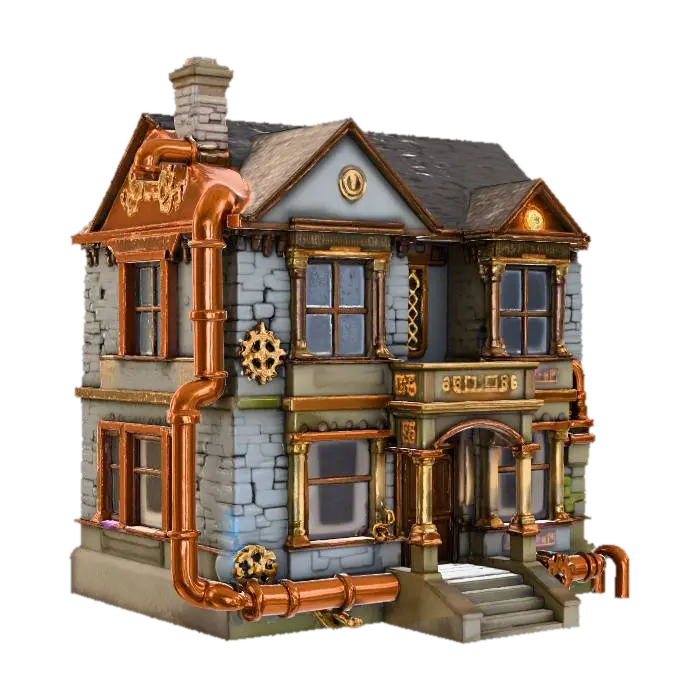 Steampunk Sanctuary, #Christmas2025# 3D model, vytvořený pomocí AI