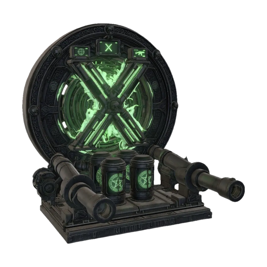 Eldritch X Gate 3D model, vytvořený pomocí AI