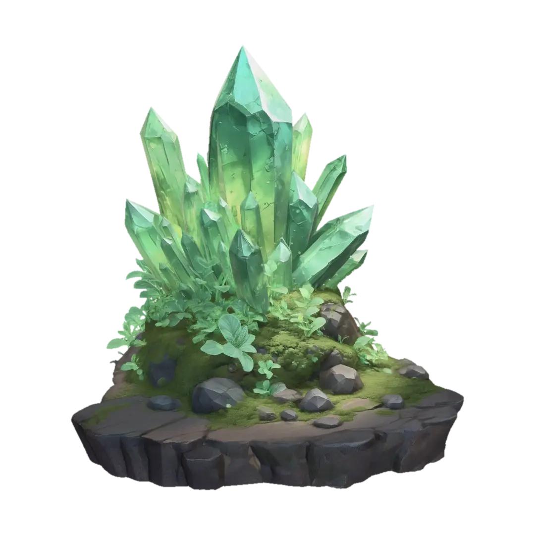 Emerald Crystal Cluster - Mineral 3D model, vytvořený pomocí AI