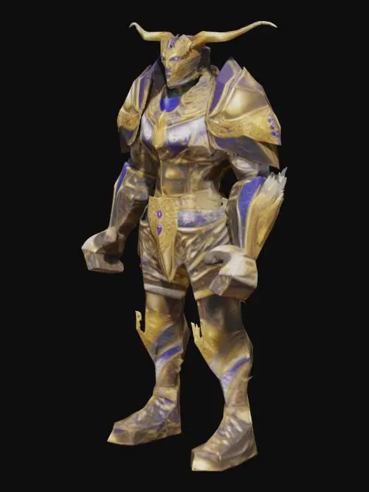 3D model for Golden Armored Warrior