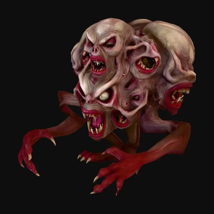 3D model for I want to create a monster with many faces making it up and they look like they are screaming