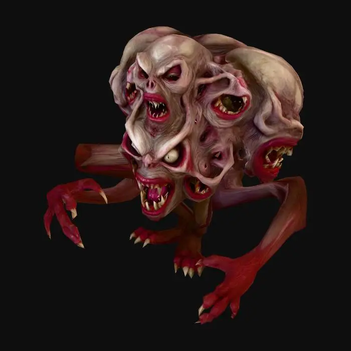3D model for I want to create a monster with many faces making it up and they look like they are screaming