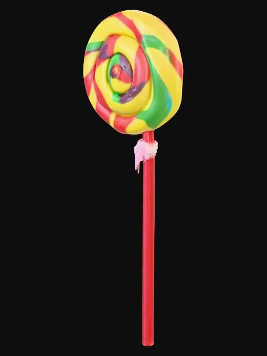 3D model for pirulitto colorido do tamanho de um taco de baseball
