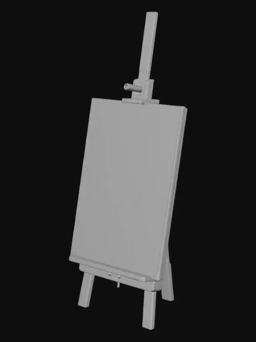 3D model for Easel with Blank Canvas