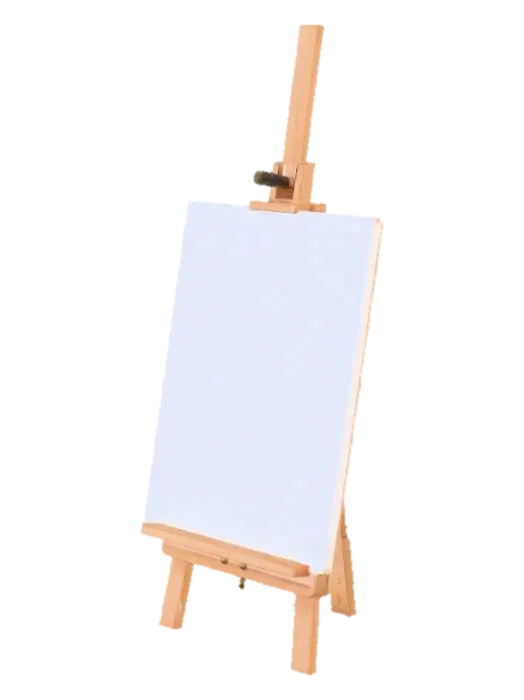 Easel with Blank Canvas 3D model, vytvořený pomocí AI