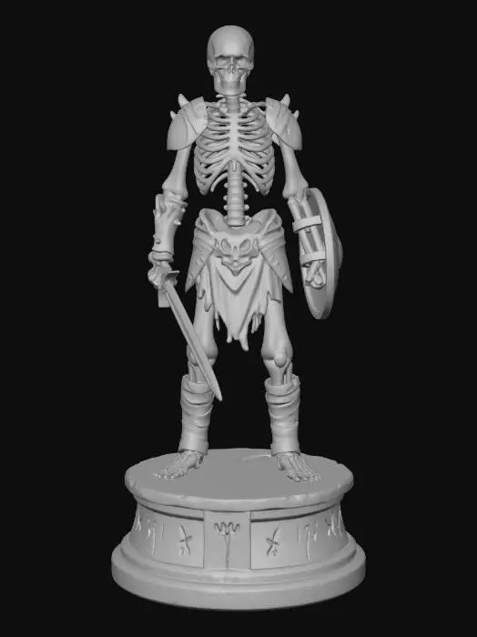 3D model for Skeleton Warrior Statue
