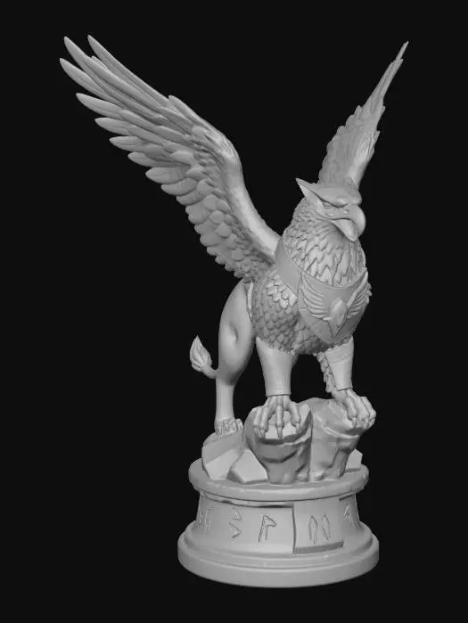 3D model for Gilded Griffin Statue