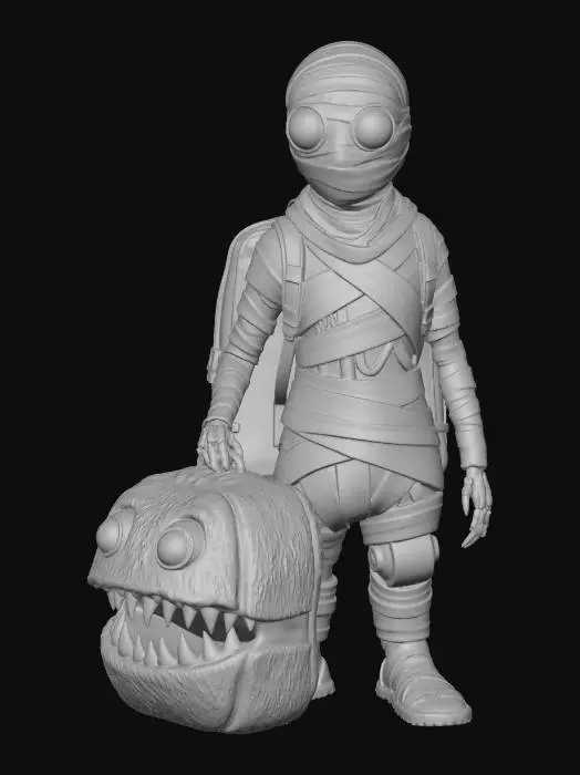 3D model for Mummified Traveler with Furry Companion
