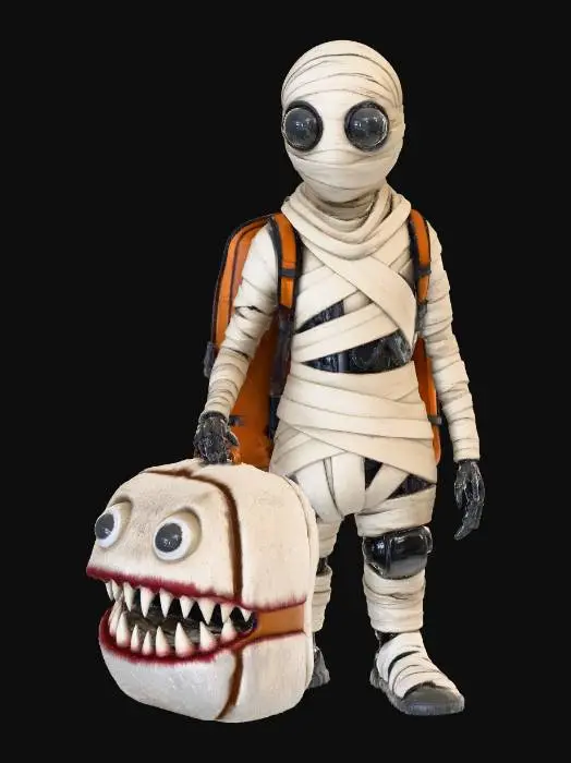3D model for Mummified Traveler with Furry Companion