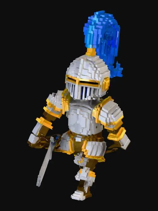3D model for Pixel Knight with Blue Plume