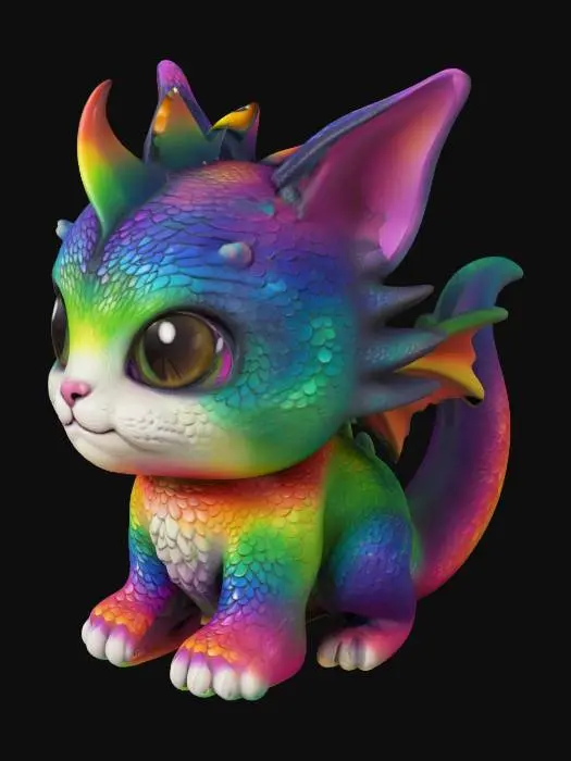 3D model for Rainbow Kitty Dragon