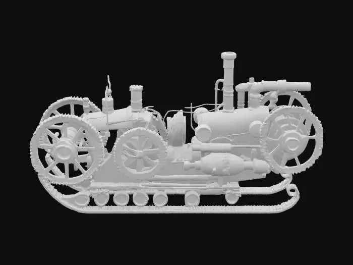 3D model for [Greenland] A steampunk sled powered by geothermal vents, bristling with brass pipes and giant cogwheels, racing across glacial landscapes — steampunk art #AroundTheWorld#