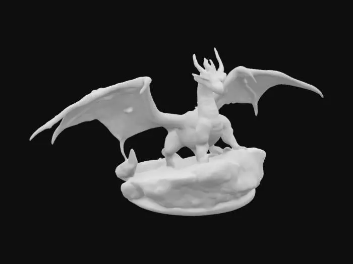 3D model for [Greenland] An ethereal ice dragon, translucent wings trailing snow flurries, coiling around a floating glacier fortress — high fantasy illustration #AroundTheWorld#