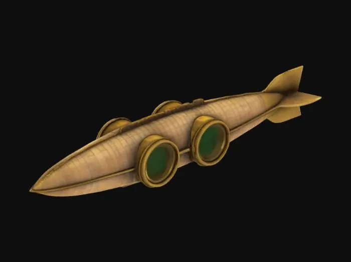 3D model for #emblem# vintage 3D emblem for a steampunk airship crew, gears, brass, and goggles theme